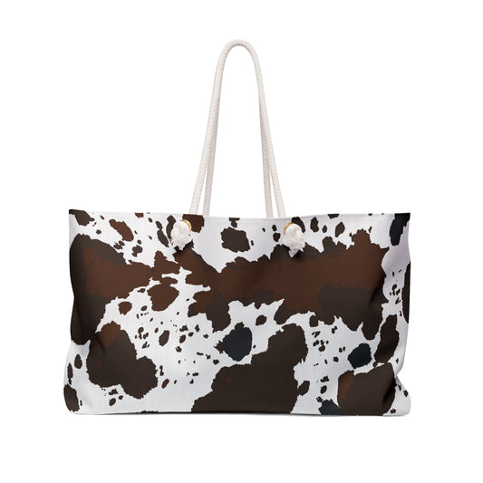 Cow Print Weekender Bag